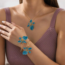 Vintage Floral Enamel Necklace & Bracelet Set – Bohemian Jewellery