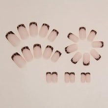 press on nails – 24pcs long square French leopard false nails