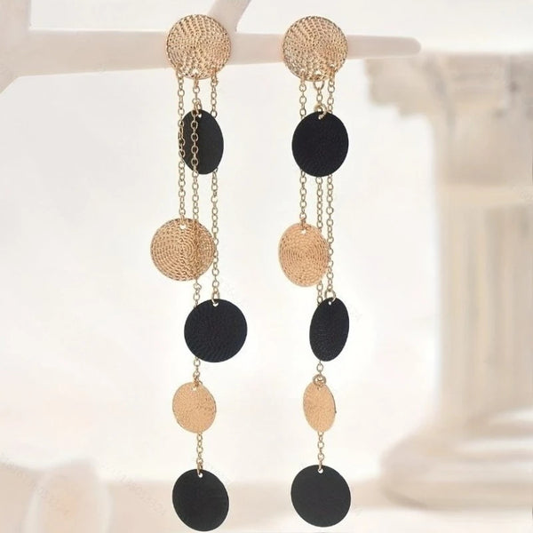 Chain Circular Tassel Earrings