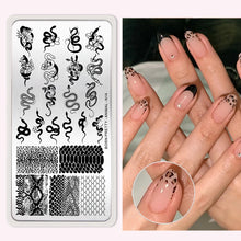 Nail stamping plates showing full design sheet with multiple patterns.