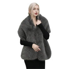 Extra Long Faux Fox Fur Stole - Thickened Plush Cape Shawl for Women, Winter Evening Gown Luxury Wrap