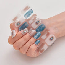 gel nail stickers – 14pcs glittering gel polish strips nail art sheet
