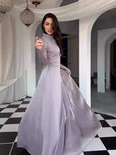 Round Neck Blocked Long Sleeved Dress