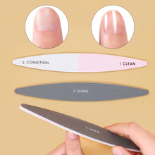 Nail buffer file suitable for acrylic and natural nail manicures.