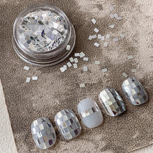 nail glitter decoration – silver square minimalist luxury nail art