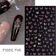 Butterfly nail stickers self-adhesive slider holographic finish