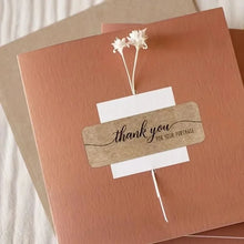 thank you for your order stickers – kraft paper rectangular labels