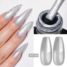 MEET ACROSS 8 Colors Mirror Gel Nail Polish Long-lasting Quick-drying Metallic Gold Silver Red Semi Permanent Varnish Nail Art