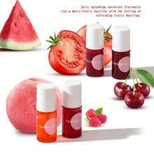 Fruity lip tint swatches on skin showing all 4 long-lasting shades.
