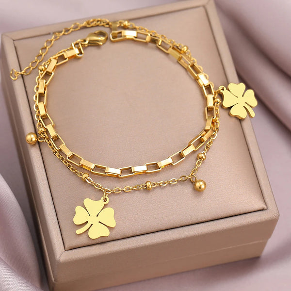 Stainless Steel Bracelets Clovers