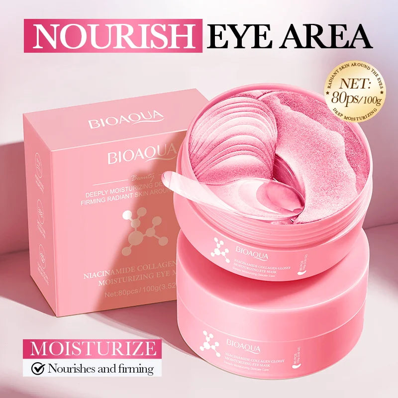 80pcs BIOAQUA Crystal Collagen Eye Mask Anti Dark Circles Anti-Wrinkles Moisturizing Anti-Aging Retinol Eye Patches Skin Care