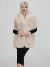 Extra Long Faux Fox Fur Stole - Thickened Plush Cape Shawl for Women, Winter Evening Gown Luxury Wrap