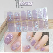 Gel nail stickers 14 strips floristic semi cured full cover set