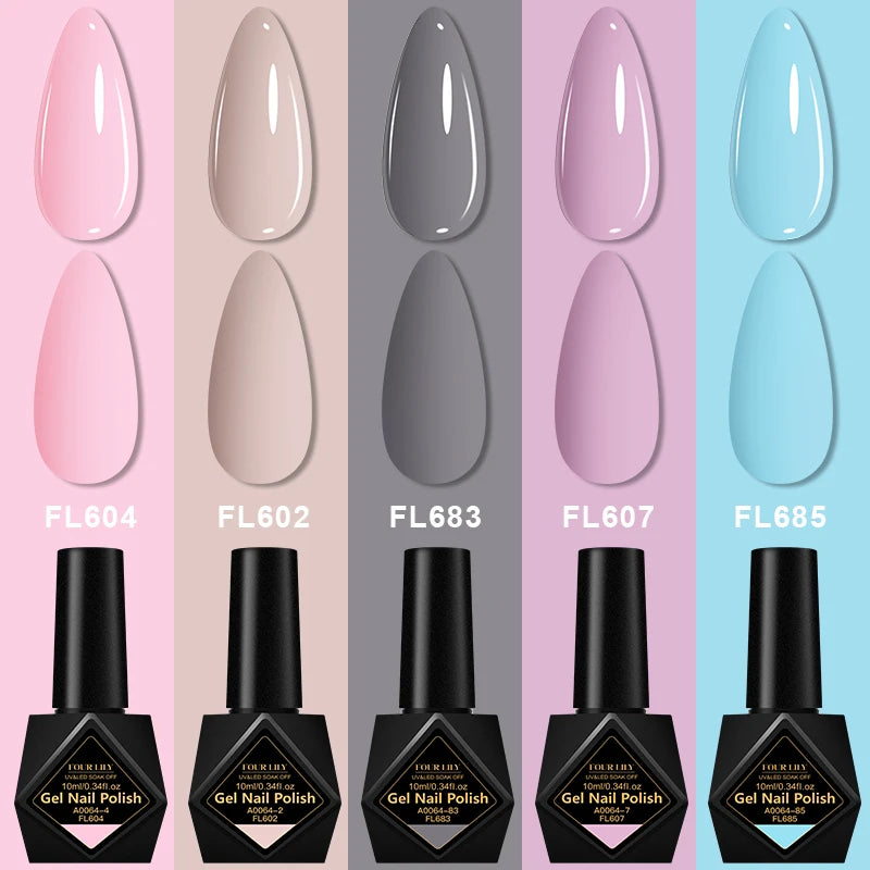 5pcs Gel Nail Polish Set HEMA Free Semi Permanent Soak Off UV Gel Varnish Nail Art Decoration For Winter Nail Supplies Manicure