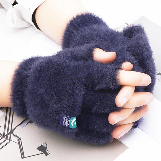 Plush Fingerless Gloves