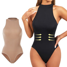 Women Round Neck Shaper Bodysuits Sleeveless Adjustable Buckle Tight Fitting Jumpsuit T-shaped Shapewear Corset Slimming Shapers