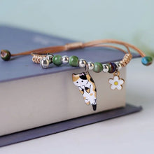 Cartoon Enamel Animal Cat Flower Bracelet
