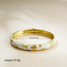 Women's Vintage Enamel Bracelet with Small Flower Design Ethnic Style Cloisonne