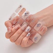 gel nail stickers – 14pcs glittering gel polish strips nail art sheet