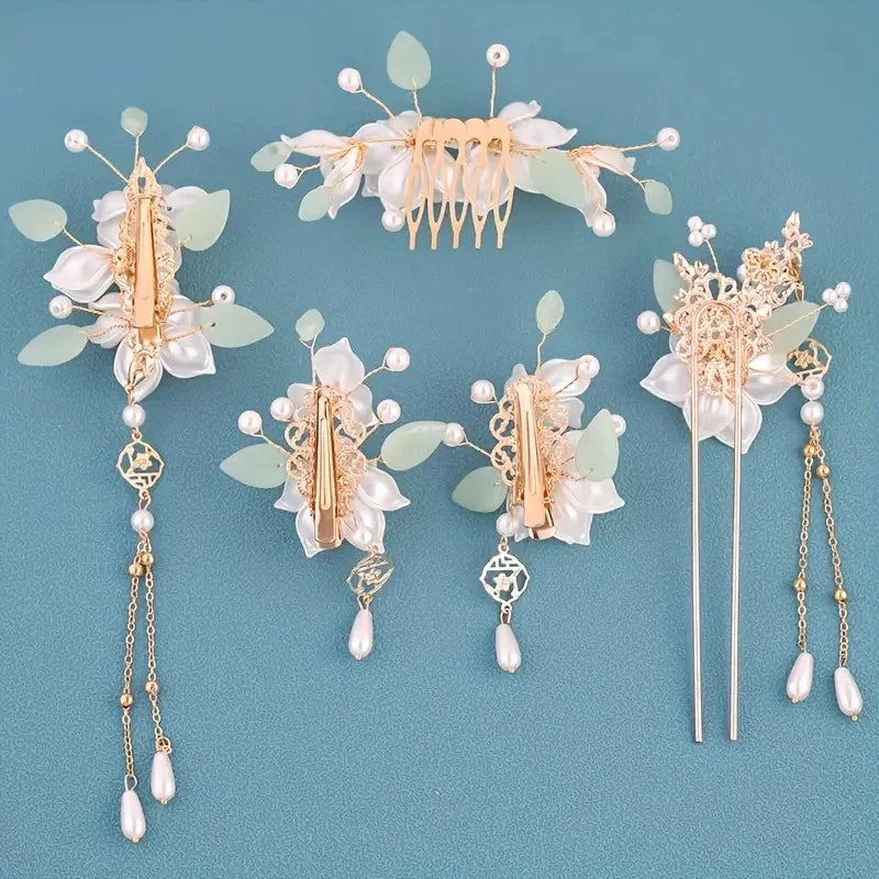 5-Piece Vintage Floral and Tassel