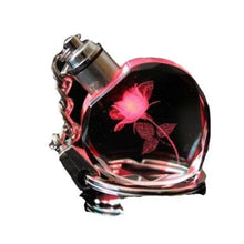 rose flower keychain – crystal rhinestone LED light front view