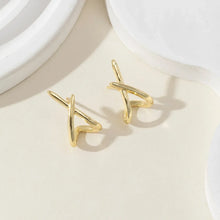 Gold cross stud earrings perfect gift for women and girls.