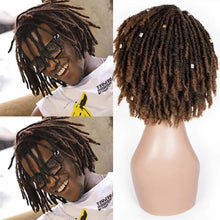 Afro curly braided wig for black women packaging and product details.