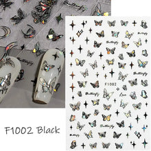 3D butterfly nail stickers holographic DIY nail decal decoration