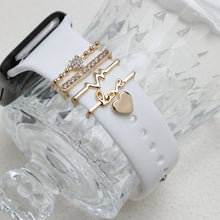 watchband ring loops – 5pcs rhinestone metal watch strap charms
