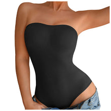 Women's Strapless Bodysuit Shapewear Sexy Thong Bodysuit Tops Butt Lifter Compression Waist Trainer Push Up Backless Shaper