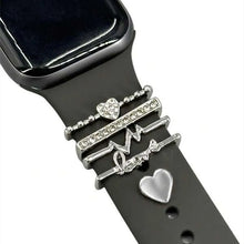 watchband ring loops – 5pcs rhinestone metal watch strap charms
