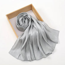 Newest Plain Shimmer Hijab Silk Wrinkle Scarf Muslim.