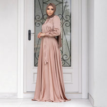 Satin Long Sleeve Pullover Dress