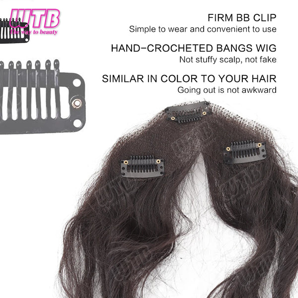 Crochet bangs wig front bangs framing the face naturally.