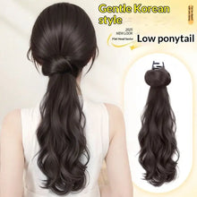 Synthetic ponytail wig showing premium heat-resistant fiber texture.