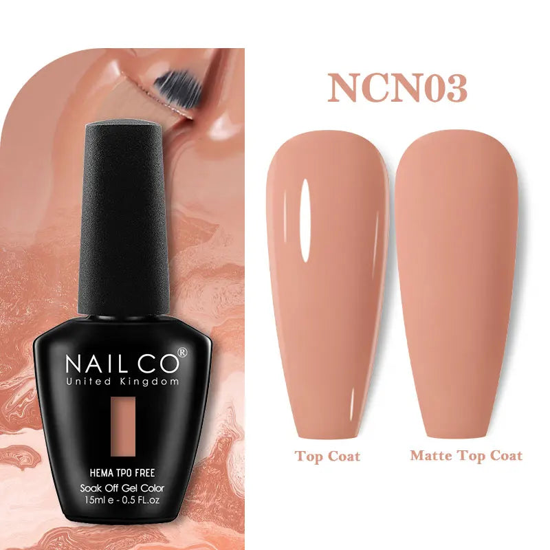 NAILCO 15ml HEMA-free TPO-free Topcoat Basecoat Artistic Design Gel Nail Polish Top Base Coat UV LED Soak Off Gel Nail Polish