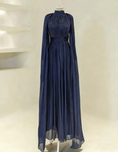 Modern High Neck Long Sleeves Pleated Evening Dresses