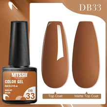 MTSSII Color Gel DB33 with top coat and matte top coat on nails