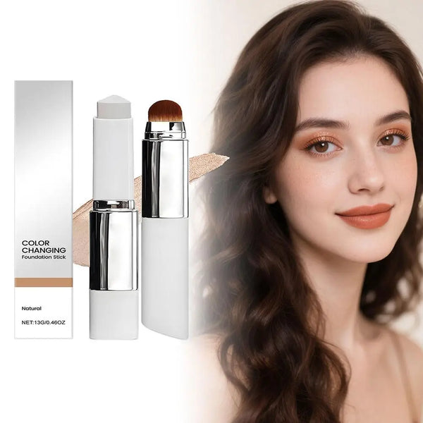 2-in-1 Color-Changing Foundation Stick Liquid Lightweight Moisturizing Brightening Foundation