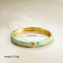 Women's Vintage Enamel Bracelet with Small Flower Design Ethnic Style Cloisonne