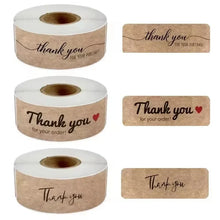 thank you for your order stickers – kraft paper rectangular labels