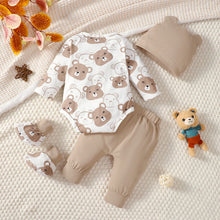Baby boy clothing set with little bear bodysuit and pants