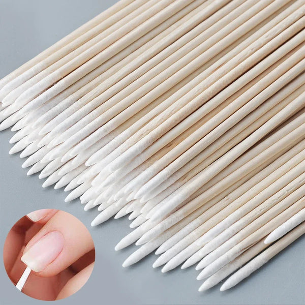 Cotton swabs nail art double-ended fine pointed tips pack
