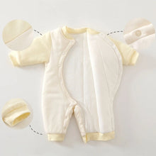 Baby winter snowsuit in Bear Blue with thickened cotton fabric