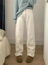 Winter Warm White High Waisted Denim Jeans