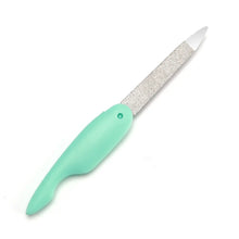 folding nail file – compact stainless steel double sided polishing stick
