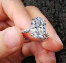 Oval Pigeon Egg Cube Zirconia Ring