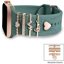 watchband ring loops – 5pcs rhinestone metal watch strap charms