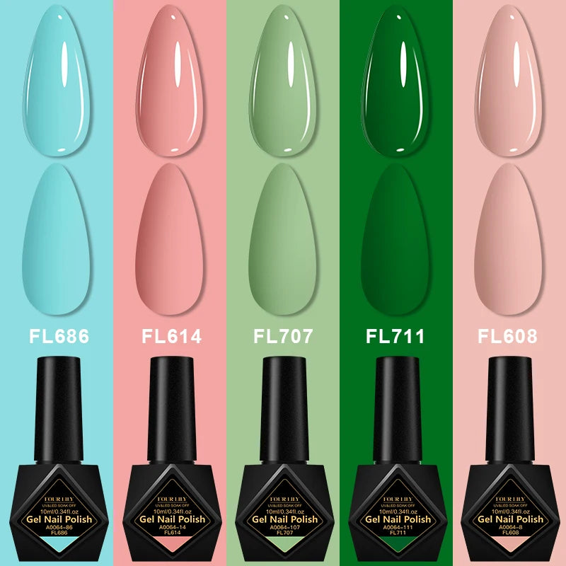 5pcs Gel Nail Polish Set HEMA Free Semi Permanent Soak Off UV Gel Varnish Nail Art Decoration For Winter Nail Supplies Manicure