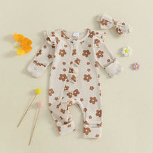 Baby girl floral jumpsuit back view